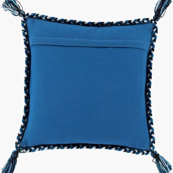 SURYA Trenza 20” x 20” cotton Blue and Black southwest Throw Pillow EUC - Picture 3 of 6